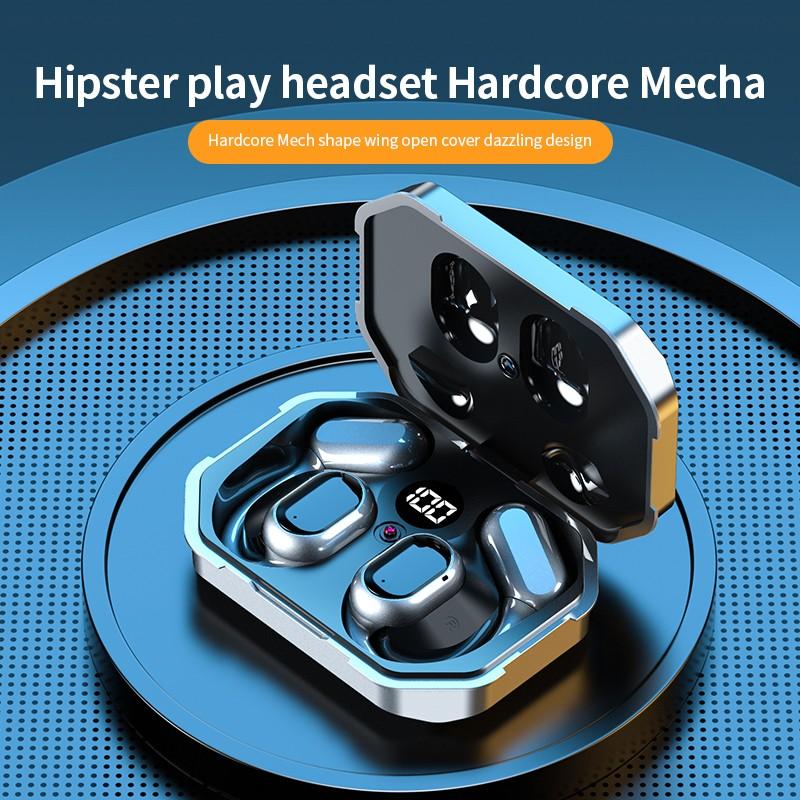 NOU Căști Bluetooth în stil Mecha, fără fir, bas puternic, Căști non-in-ear Reducerea zgomotului Căști pentru jocuri e-Sports