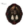 Dark Academia Home Accessories Halloween Wooden Refrigerator Magnet, Vintage Gothic Fridge Magnets, Oval Frame Decorative Metal Surface Magnets