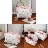 Floral Cherry Cosmetic Bag With Breathable Polyester For Daily Use