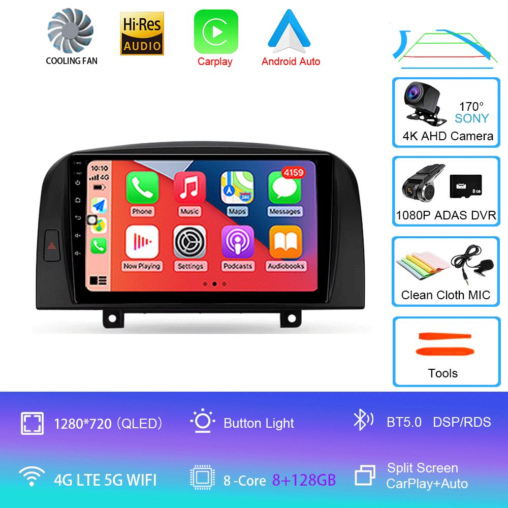 Car Radio Android 14 WIFI+4G Carplay For Hyundai SONATA NF 2004 2005 2006 2007 2008 Multimedia Player GPS Navigation DSP 2din BT