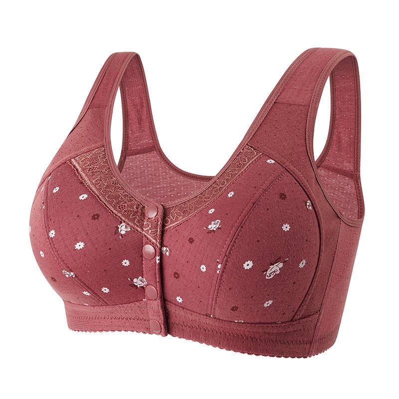 Soft Plus Size Wireless Bra for Women Front Buckle Underwear Thin Waistcoat