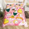 Three-Piece Catering Rice Ball Animation Digital Printing Quilt Pillowcase Bedding