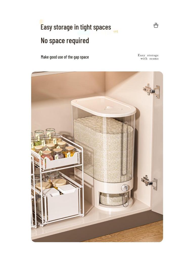 Press-Type Large Capacity Rice & Grain Dispenser - Insect & Moisture-Proof