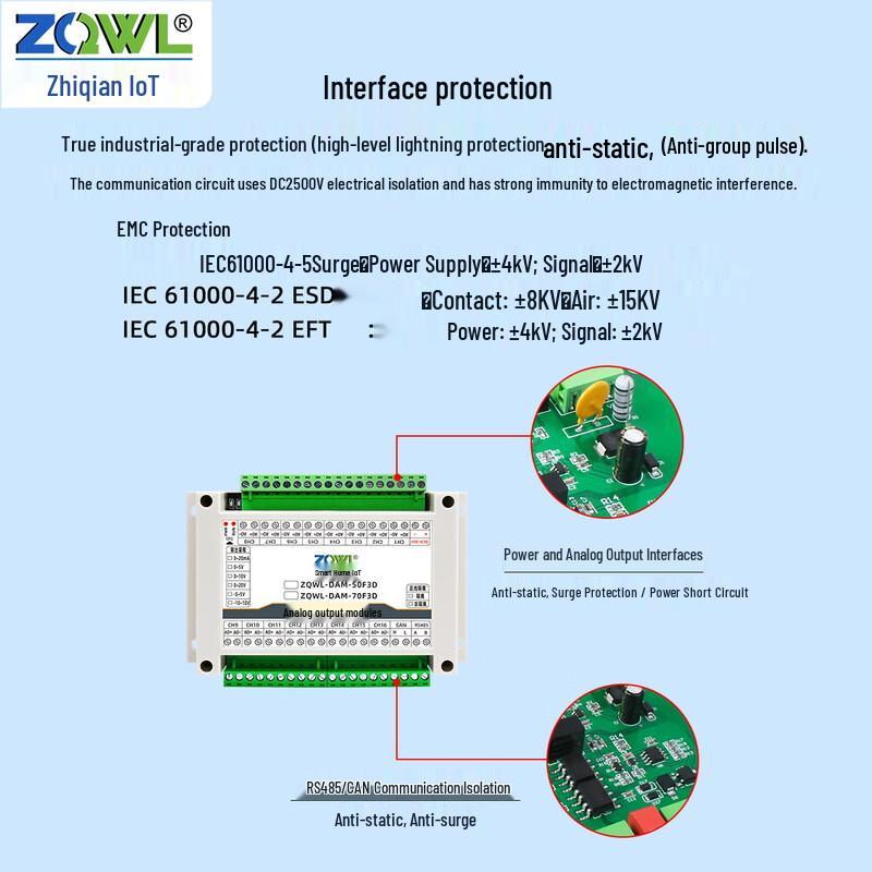 CAN/RS485 Analog Output Voltage Acquisition Module
