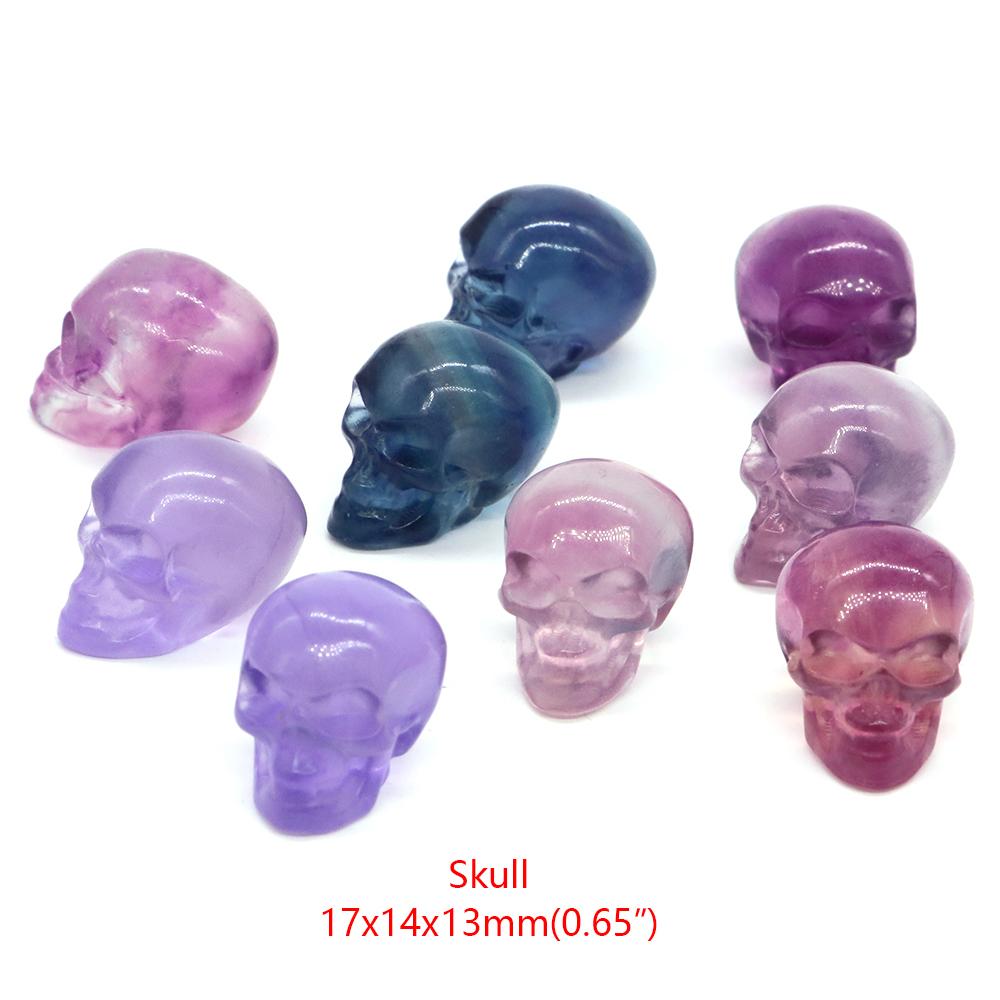 Natural Fluorite Crystals Mini Cartoon Animal Statue Reiki Healing Stones Carved Gemstone Crafts Home Decoration Ornament Gifts