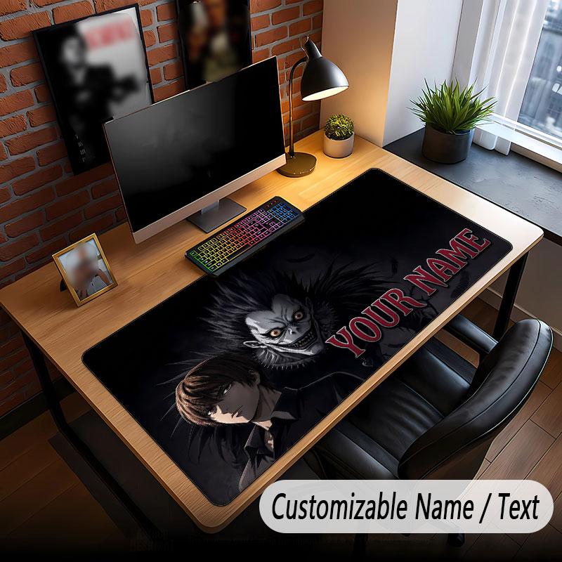 Custom Name Extended Mouse Pad,Death Note Gaming Desk Mat For Home Office Desktop Decor