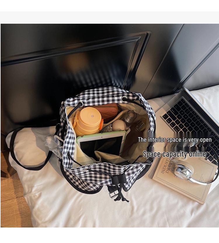 Cross-Border 2025 Plaid Commuter Backpack - Large Capacity, Versatile Schoolbag