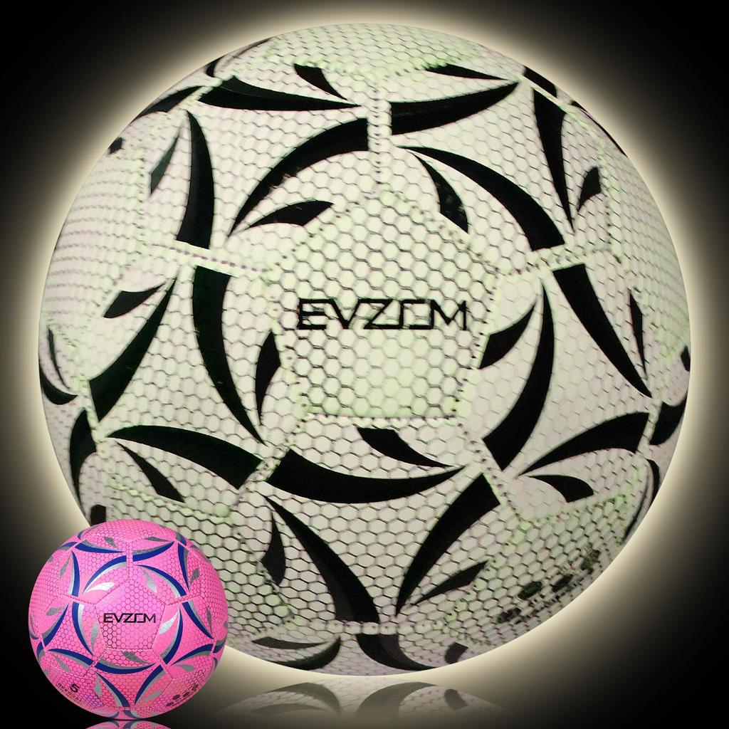 EVZOM Soccer Size for and Standard Ball for and Indoor and Outdoor Use Glow-in-the-Dark Ball, 5, Teens, Kids, Boys, Girls, Adults; School, League,