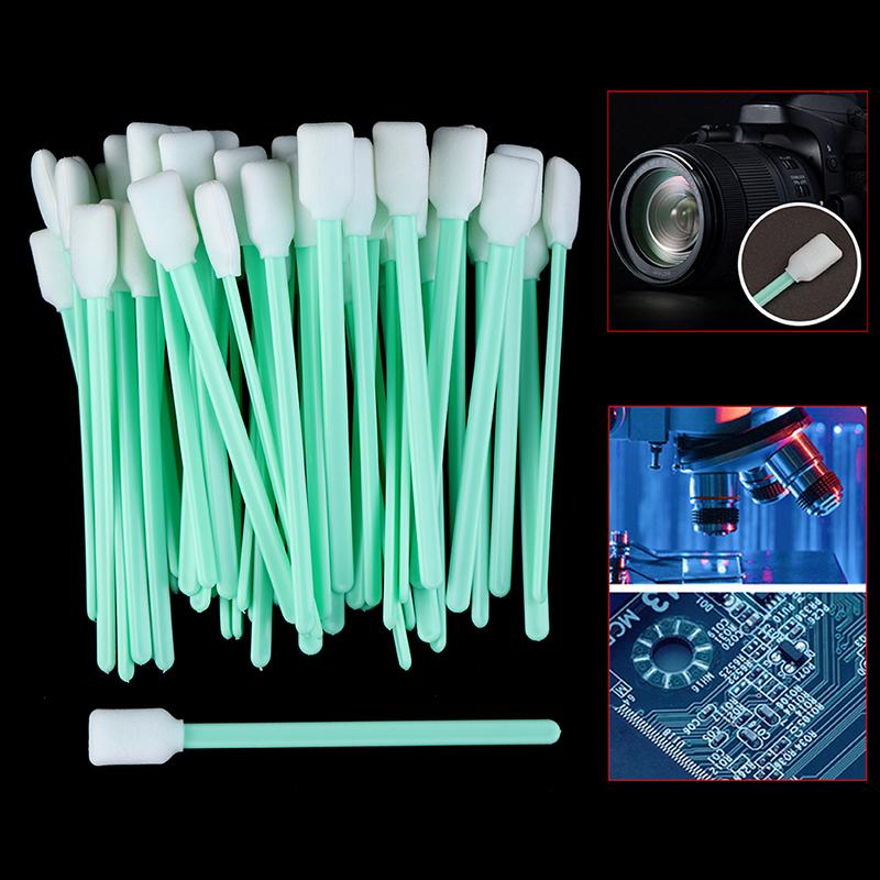 100 st skumtoppade lösningsmedelsrengöringssuddpinnar Bläckstråleskrivare Swabs Kamera Snabbt