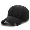 Fashion Diamond Grid Ear Protection Baseball Cap Winter Middle-aged and Elderly Warm Hat Leisure Travel Outdoor Hats Golf Caps