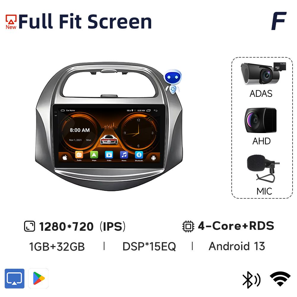 JIUYIN Incell Car Stereo with Screen for Chevrolet SPARK BEAT Android Auto Wireless Carplay 4G Electronics Navigation with Frame