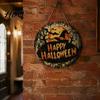 Halloween Party Home Ornament Witch Hanging Sign 8" Round Wooden Door Autumn Forest Porch Wall Decoration Witches Rustic Holiday Sign for Front