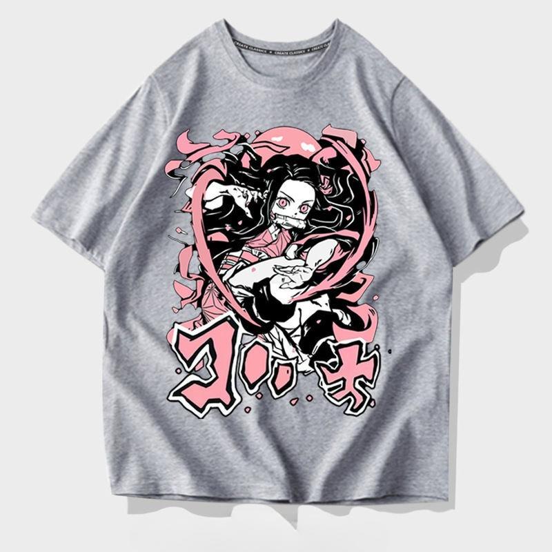 Anime Nezuko Characters T-Shirt Playing Gaming Novelty T-Shirts Short-Sleeved Tshirt Autumn 100 Cotton Kawaii  Aesthetic