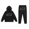 Trapstar Red & Black Tiger Head Towel Embroidery Tracksuit - Couples' Casual Hoodie & Pants Set