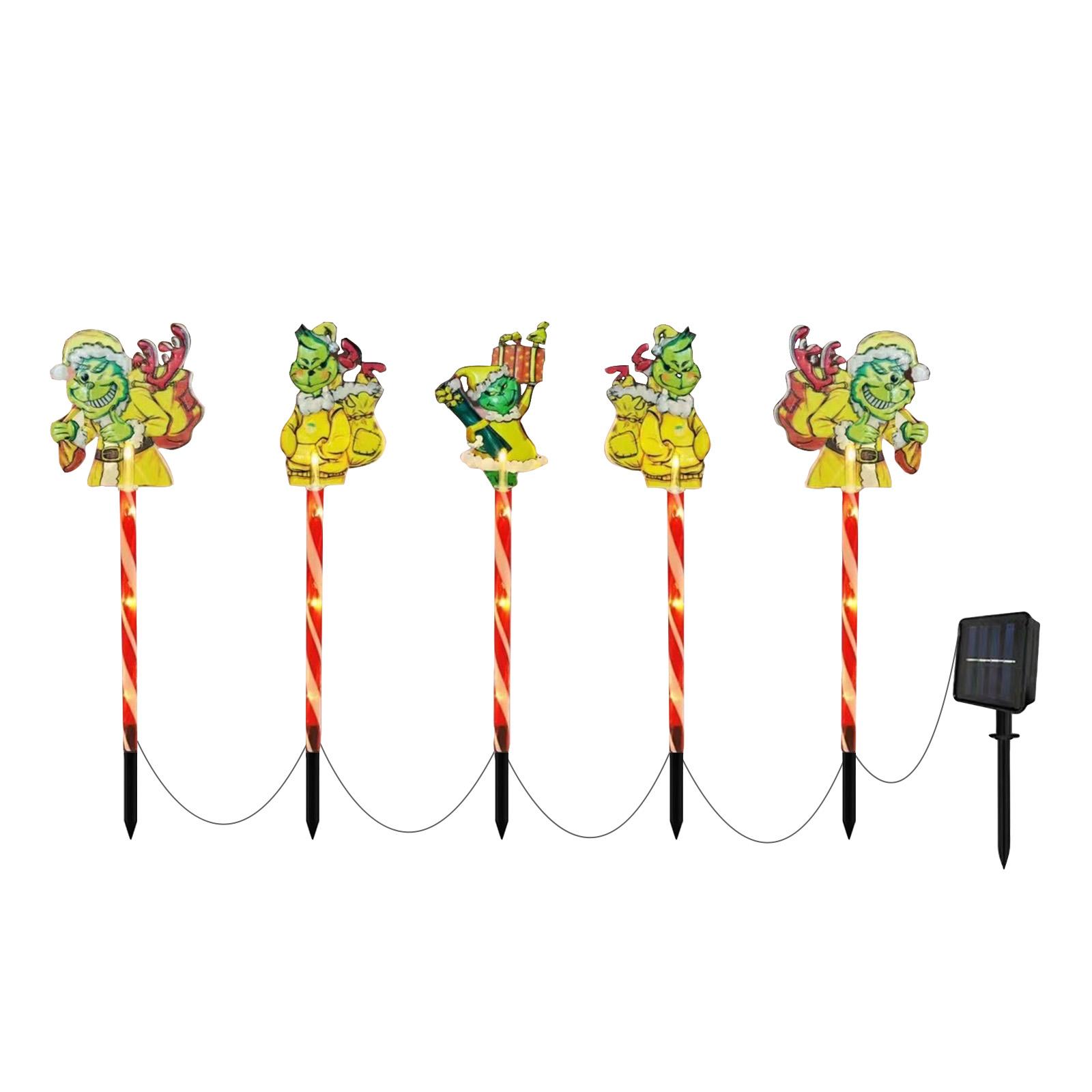 

Светильник - Светодиодный фонарный столб на солнечной батарее, Дизайн на рождественскую тематику, Уличное украшение One Size