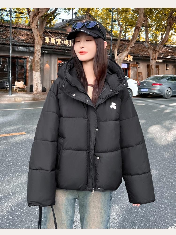 Dámská krátká zimní bunda s kapucí, větruodolná, zesílená, teplá, s raglánovými rukávy, 5 barev