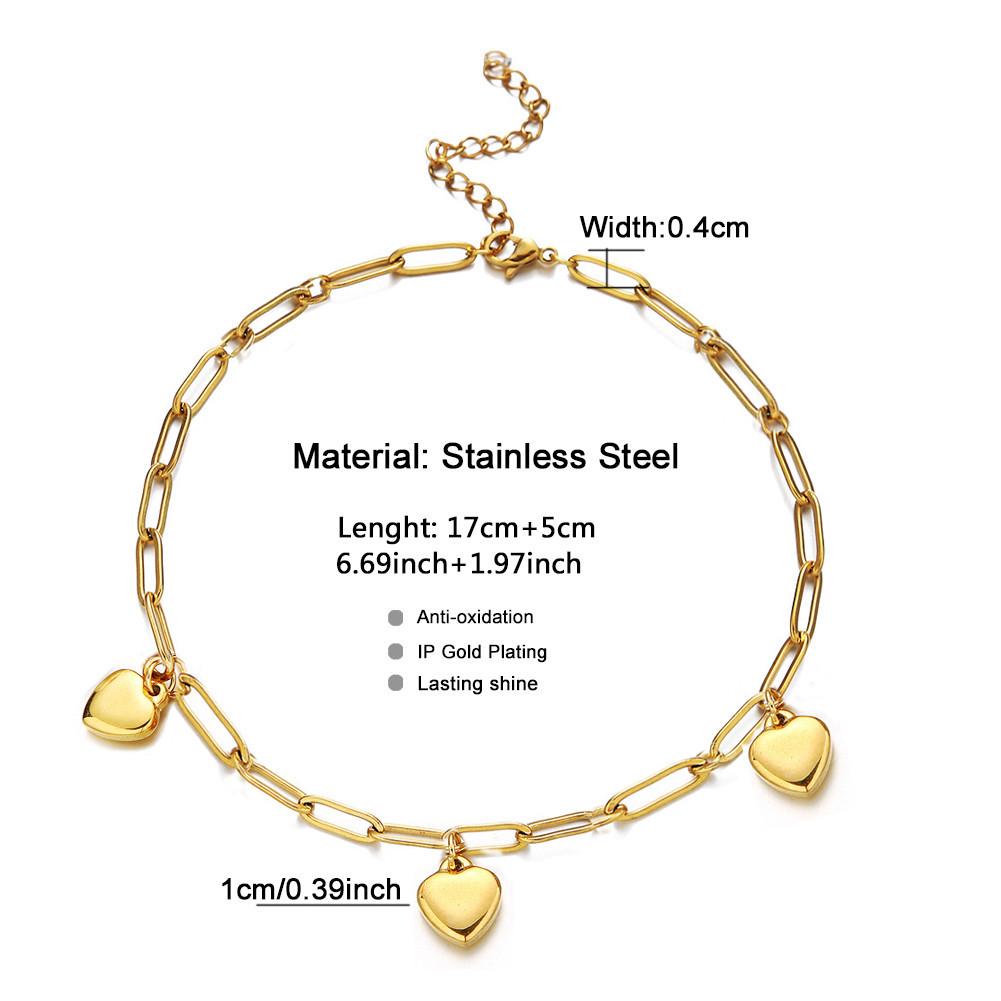 Stylish Heart Pendant Stainless Steel Bracelet - Perfect Christmas Gift