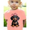 European Sizes Adorable T-Shirt for Featuring a Trendy Dachshund Bow Design