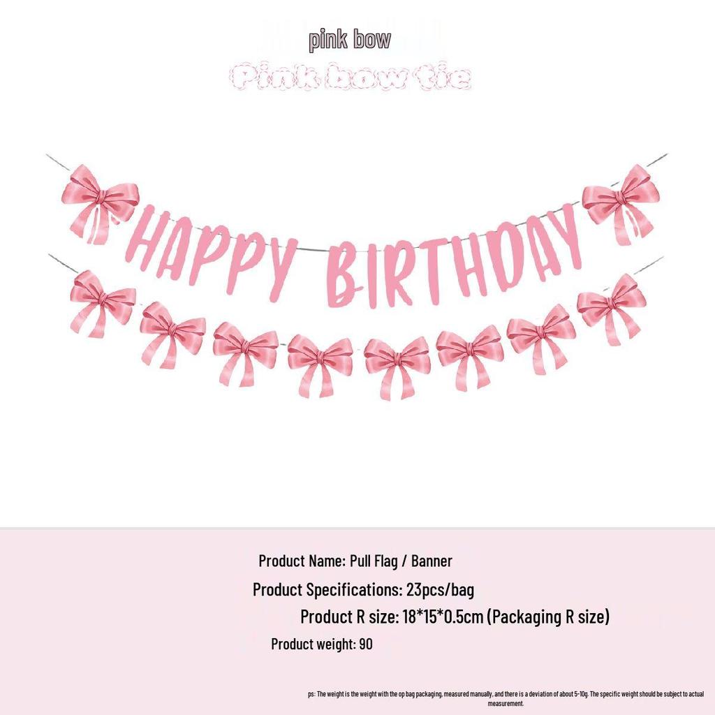 Pink Ballet Bow Children's Birthday Party Disposable Tableware Set