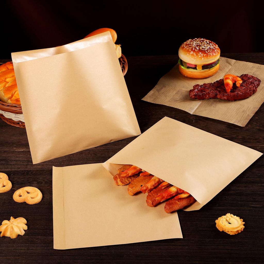 Amosfun Bread Paper Sandwich Burger Craft Commercial 200 Popcorn Potato Storage Food For Rice Ball Packaging Sweets Bags Bags, Bags, Bags, Bags, Bags,