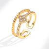 Luxury Niche Design Zircon Four Leaf Clover Ring For Women Fashion Jewelry Elegant Accessory Gift