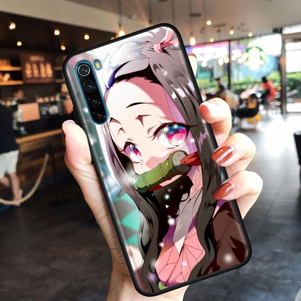 Mädchen Anime Dämon killer Animation Telefon Shell für Redmi Hinweis 10 11 11S 11E 7 8 8T 9 9S 9T Pro Plus 4G 5G Schwarz Soft Case Abdeckung