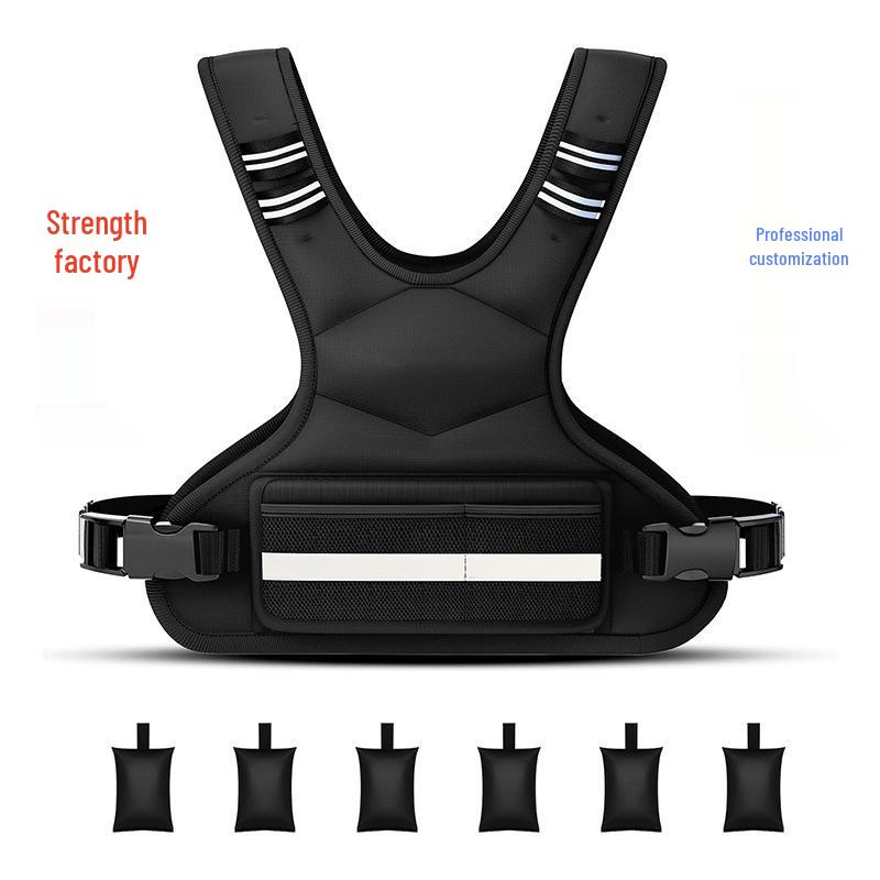 Adjustable Reflective Weighted Vest for Fitness Training