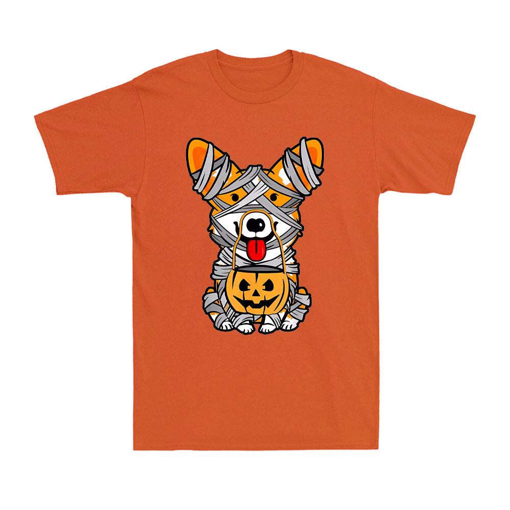 Cute Halloween Costume Welsh Corgi Mummy Dog Lover Pumpkin Novelty Men s T Shirt S