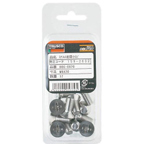 TRUSCO Countersunk Machine Screw Stainless Steel Full Thread M3 X 6 220 Pieces B06-0306