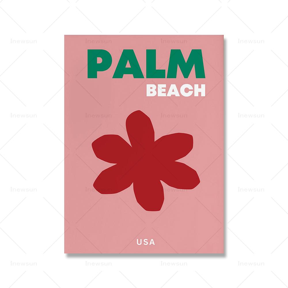 

Печать на холсте для путешествий Майами Ибица Капри Бонди Миконос Настенная живопись Красочный постер Современные настенные картины для декора гостиной 21x30cm No Framed