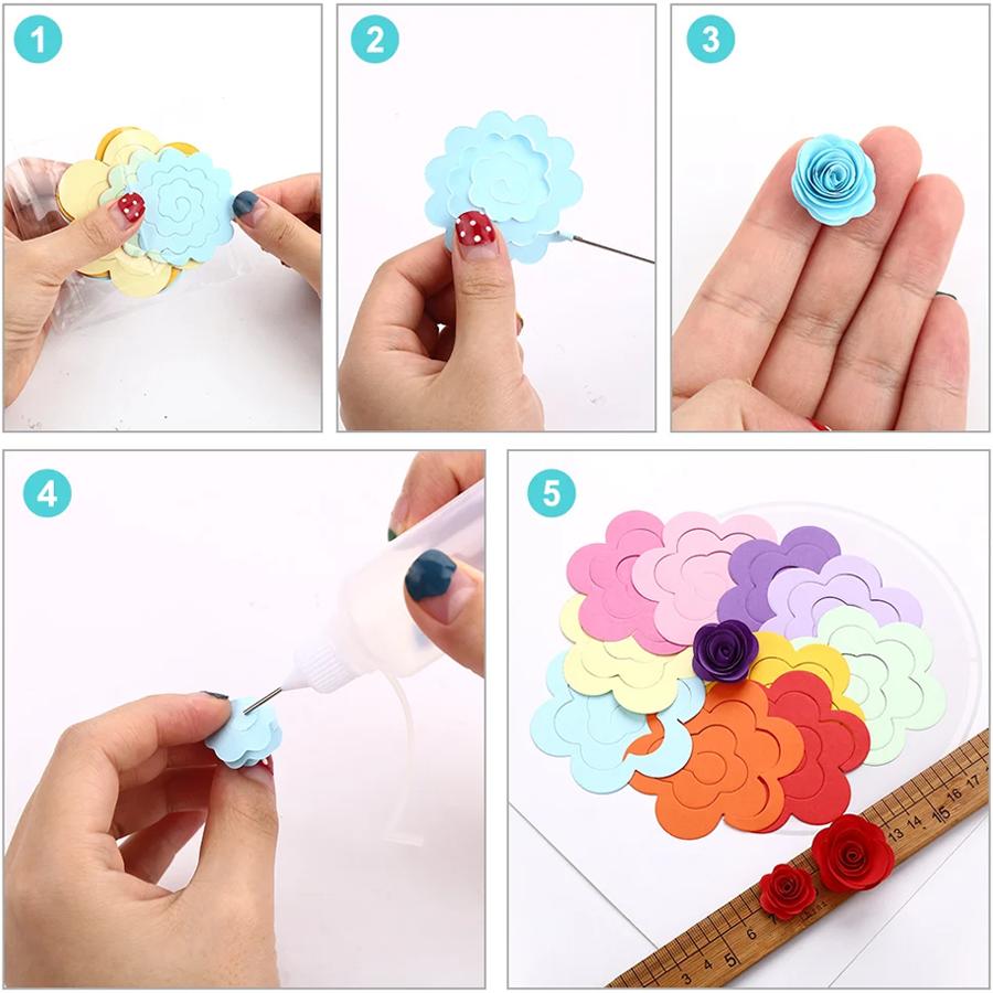 40 Stück Papier-Quilling zum Aufrollen zu Rosenblüten DIY-Bastelbedarf Origami für Hausverschönerung Partydekoration XJM