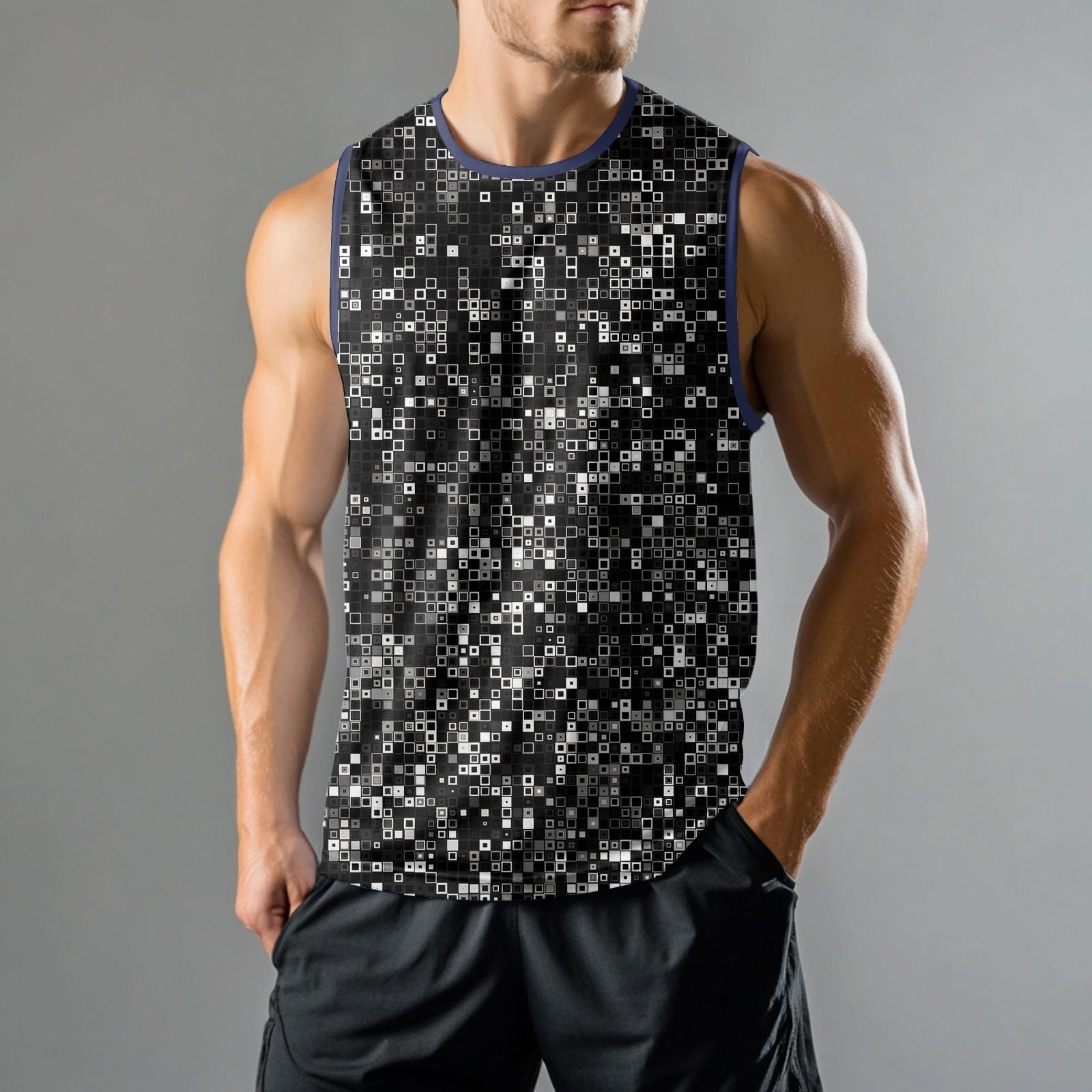 

Чоловічий модний спортивний повсякденний жилет без рукавів з принтом XL