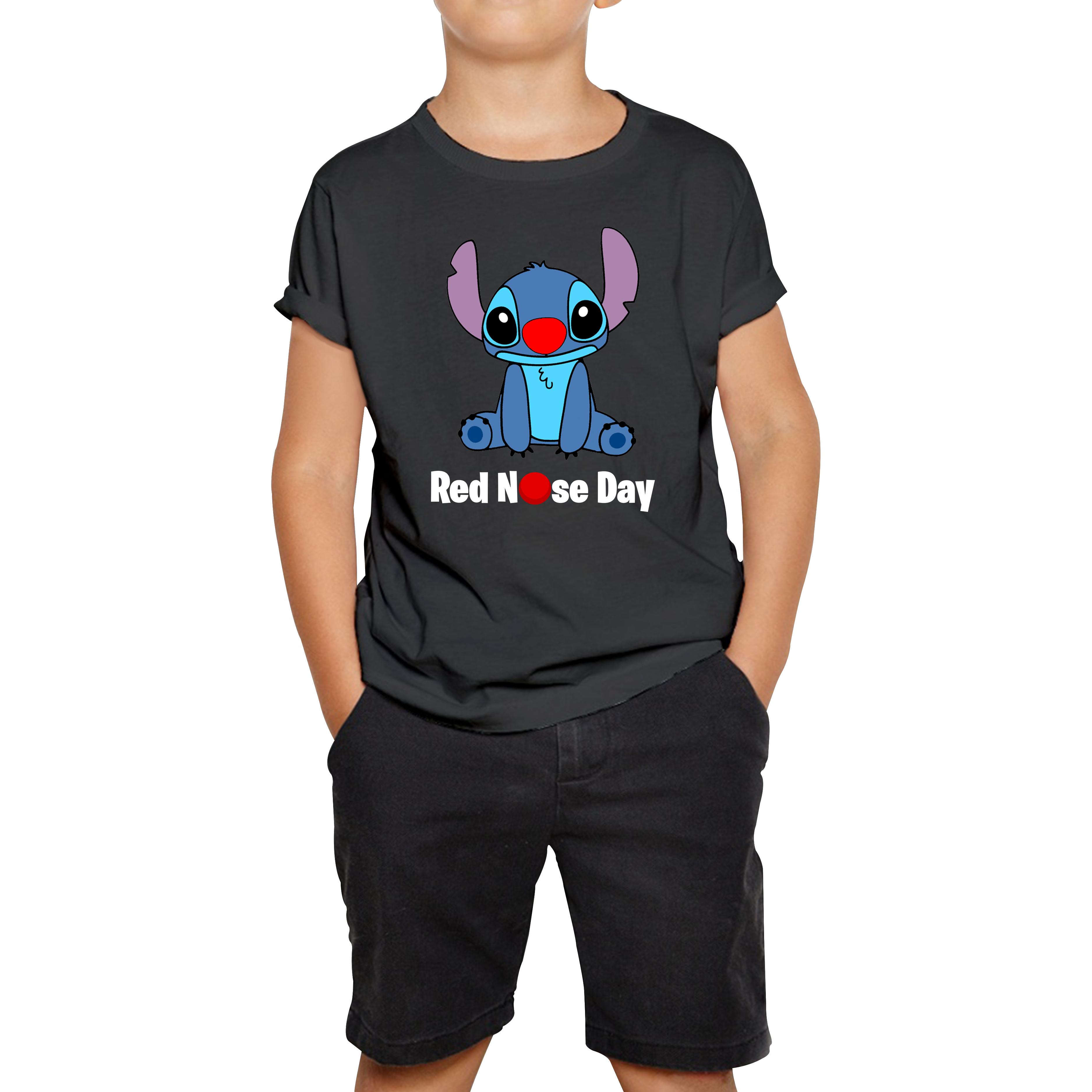 Disney Stitch Red Nose Day Kids T Shirt 100