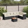 VidaXL Garden Lounge Set with Cushions 8 Pcs, Patio Sofas, Furniture Set, Outdoor Terrace Furniture, Black 3256007