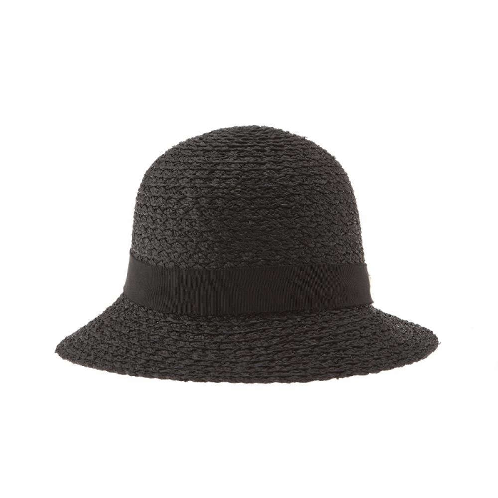Helen Kaminski Hat51378 Ca Nikki Charcoal Black Ribbon Cloche Bucket Hat