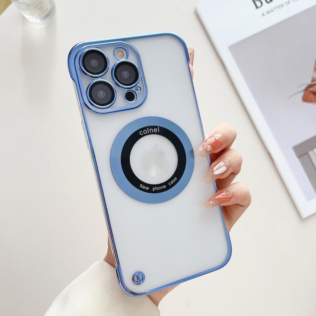 Magnifying Glass Leak Mark Magnetic Suction Suitable for IPhone 15 Pormax Mobile Phone Case Apple 14 Frameless Protective Case