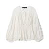 European American Style Pleated Women's Shirt - Autumn/Winter 2025 New Arrival