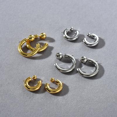 Modische Persönlichkeit Trendige Goldene Bohnen Ohrringe Trendige Metall Dicke C-förmige Offene Ring Ohrringe Goldene Bohnen Hip Hop Ohrringe