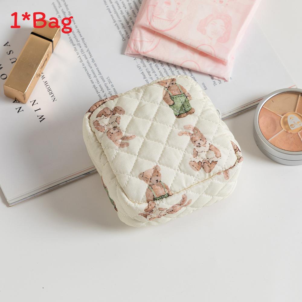 Floral Polyester Breathable Sanitary Pad Storage Bag For Girls Travel And Daily Use