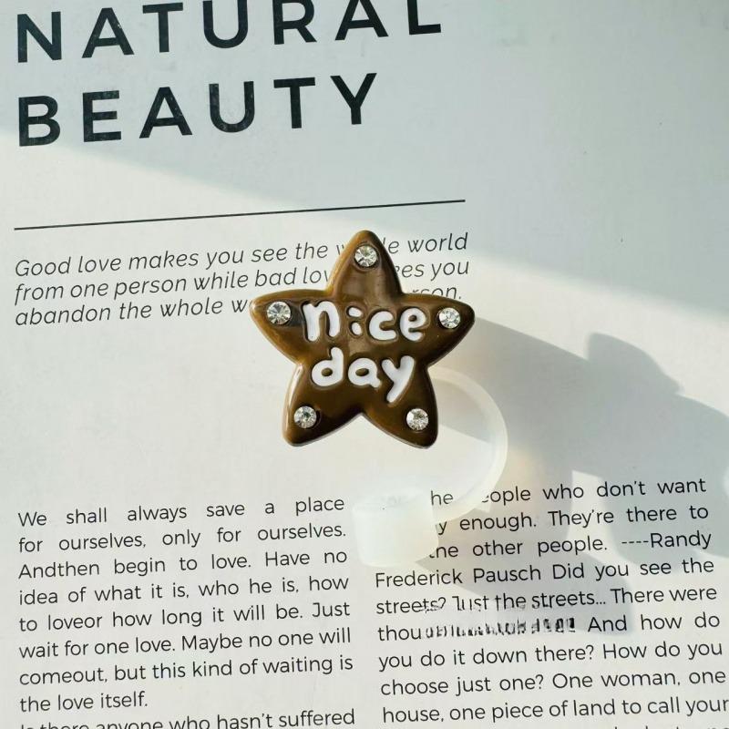 Cute Star Straw Cap Suitable for Stanley Tumbler Cup 10mm Silicone Straw Plug Cover Heat-resistant Dust-proof Cup Accessories