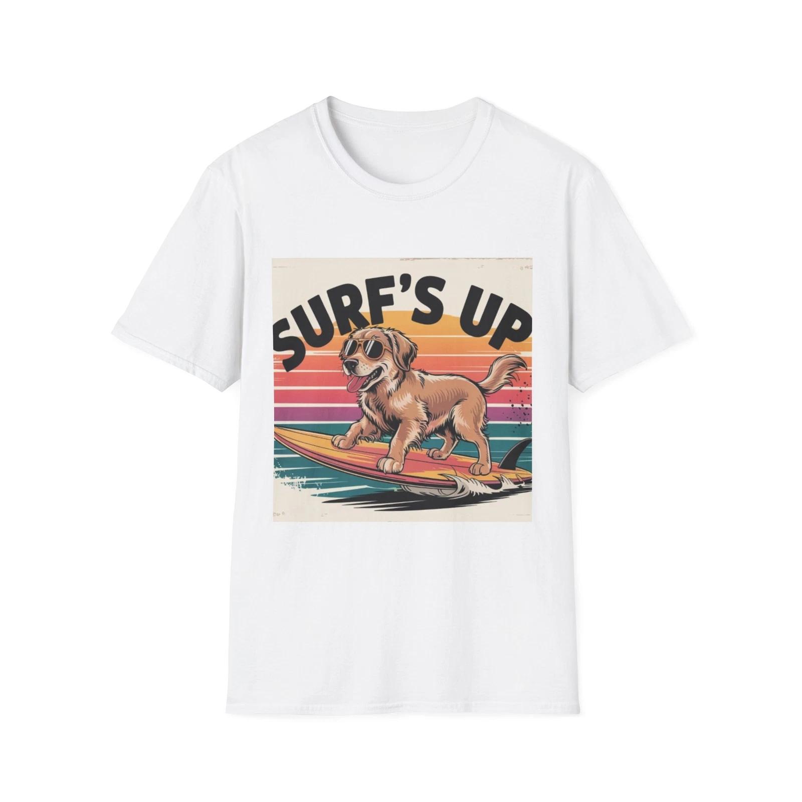 Surf s Up Dog T-Shirt, Beachwear, Pet Lover Gift, Summer Shirt, Fun Surf Tee 3XL