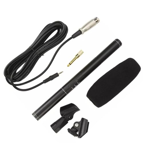 ABS Metal Wired Professional Interview Microphone with XLR Cable and Windscreen for Video Camcorders, DSLRs, and DV Cameras