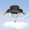 Casual Anti UV Solar Fan Hat Solar Charging Wide Brim Sun Visor Cap with 2 Fan Breathable Fishing Hat Summer