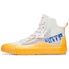 Slip Resistant Abrasion Resistant High Top Canvas Shoes White Orange 112028656-4