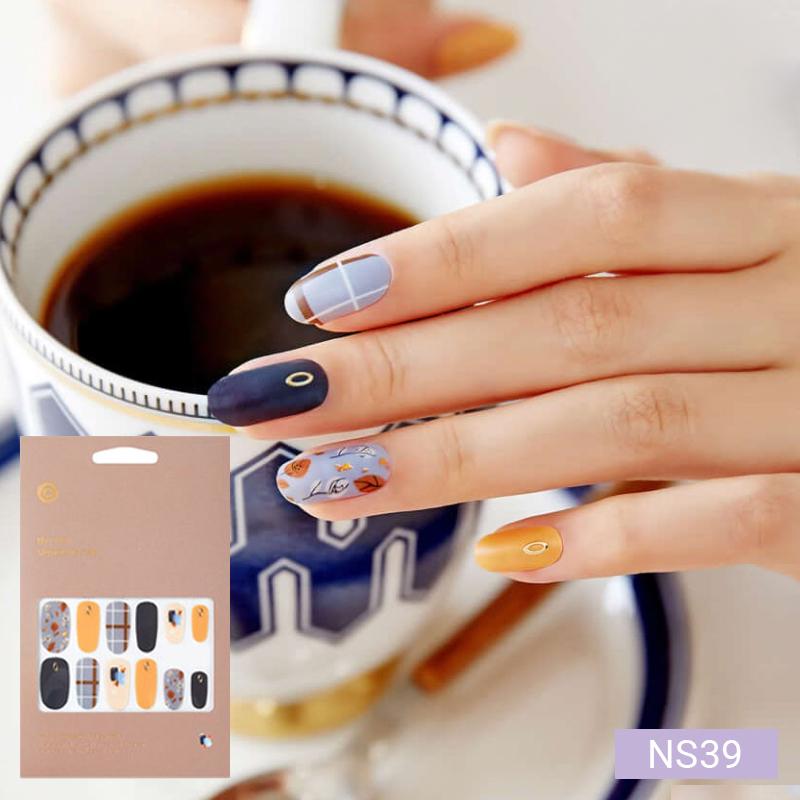 Glam Shell&Glitter Nail Stickers 24pcs | Self-Adhesive Strips, Bold Chic Mix, Quick 5-Min Manicure