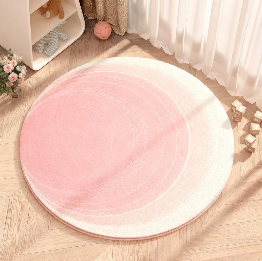 Gradient Color Bedroom Decor Round Carpet Thick Plush Carpets for Living Room Fluffy Soft Bedside Floor Mat Washable Lounge Rug