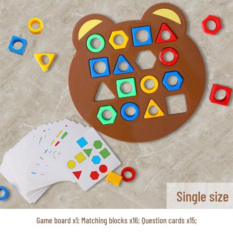 Montessori Color & Shape Recognition Blocks - Cognitive Development & Parent-Child Interaction Game