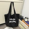 Canvas Shoulder Bag Large Capacity Letter Tote Bag Commuter Shopping Bag Women's Bag