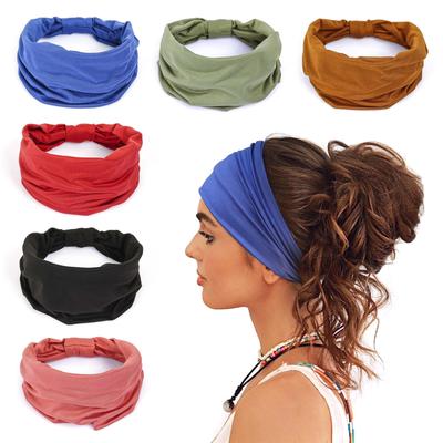 Wide Headbands For Women Non Slip Soft Elastic Hair Bands Yoga Running Sports Workout Gym Head Wraps