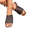 Large Size European and American Fairy Wind Flat Bottom Cool Slippers Female Mesh Heart Pattern Women Wear Fashion Cool Slippers
